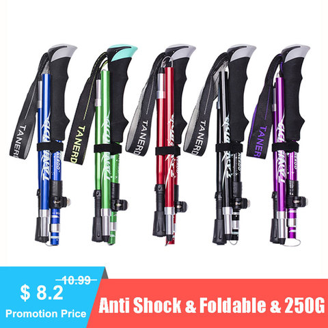 Outdoor Portable Collapsible Ultralight Trekking Poles Walking Hiking Poles Adjustable Mountain Camping Walking Sticks ► Photo 1/6