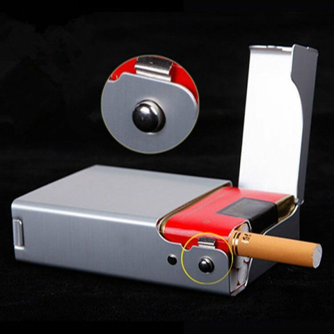 Fashion Portable thin Automatic Aluminum alloy Moistureproof prevent pressure cigarettes case cigarette box ► Photo 1/3