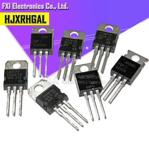 10PCS FQP30N06 FQP50N06 STP55NF06 STP65NF06 STP75NF75 LM317T IRF3205 Transistor TO-220 TO220 30N06 50N06 55NF06 65NF06 75NF75 ► Photo 1/2