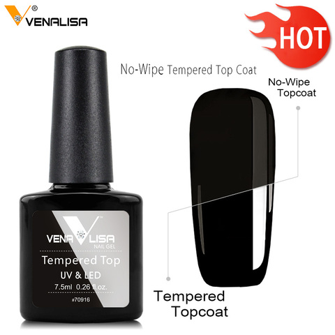 Venalisa Tempered No Wipe Top Coat Base Gel Top Coat Matte Top Nail Gel 7.5ML All Nails Base&Top Gel neon color nail polish gel ► Photo 1/6