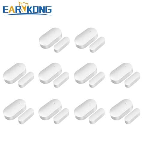 EARYKONG 10 PCS door open sensor door detector reed switch wireless 433MHz for house security wifi gsm home alarm garage alarm ► Photo 1/6