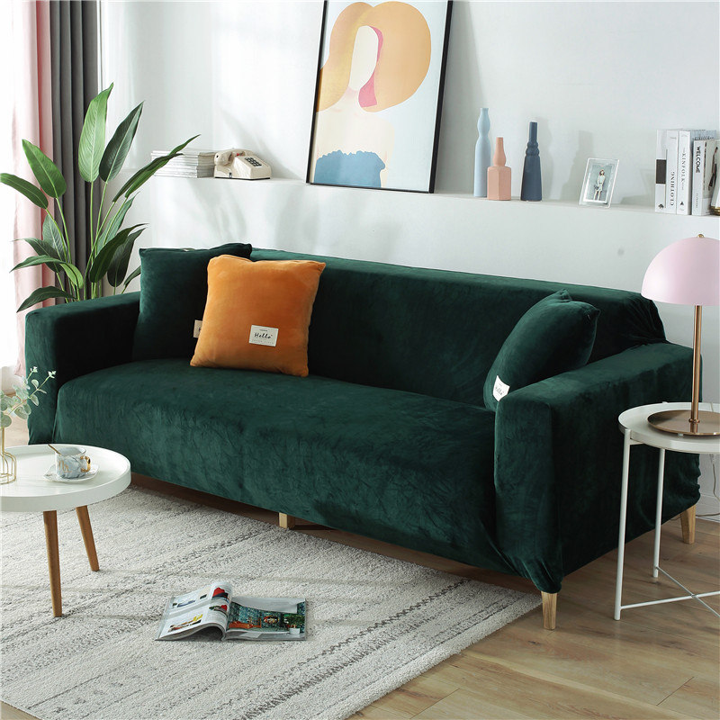 Plush Thicken Elastic Sofa Cover Dustproof Stretch Slipcover Couch Cover Decor