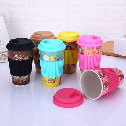 300ml 450ml 500ml Coffee Mug Bamboo Christmas Gift Cup Outdoor Travel Mug Cup Portable Milk Cup with Cover Cute Office Mug ► Photo 1/6