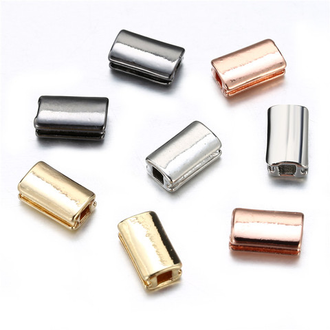 5pcs/lot Metal Copper Brass Vacuum Gold Color DIY Square Spacer Beads for Bracelet Jewelry Making Rectangle Beads Accessories ► Photo 1/6