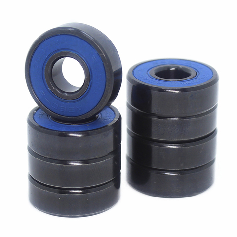 Skateboard 608-Black Bearings 8x22x7mm ( 10 PCS ) ABEC-9 608 V RS Surface Black  PA66 Cage 608 Ball Bearing ► Photo 1/6