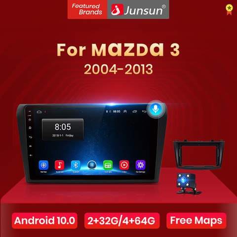Junsun V1 2G+32G Android 10.0 DSP 4G Car Radio Multimedia Video Player For Mazda 3 bk 2004-2013 Mazda3 Navigation GPS 2 din DVD ► Photo 1/6