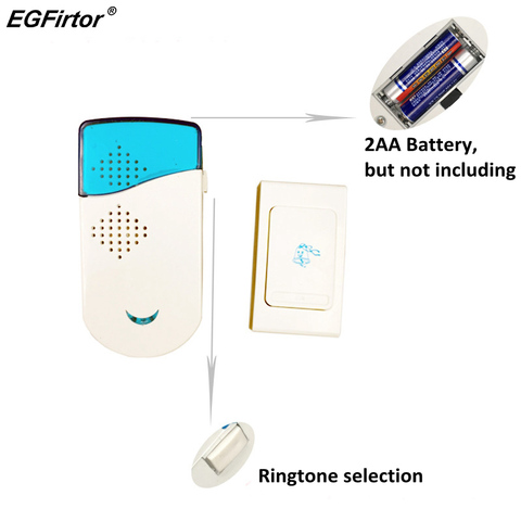 Wireless Doorbell Gate Alarm Doorbell Stable Sensitivity Smart Home Battery Chime Doorbell Intercom System 12 Tune Songs ► Photo 1/6