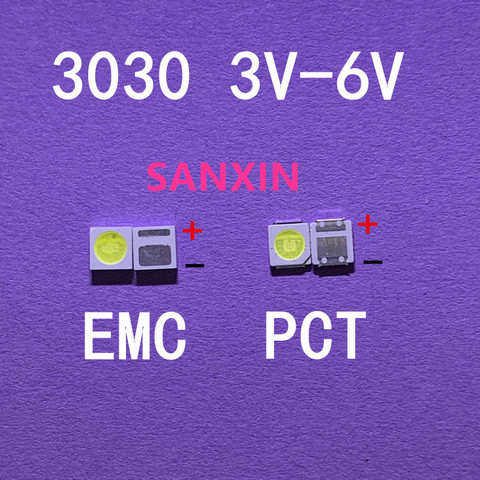 LED Backlight 1W 1.5W 2W 3030 3V 6V Cool white 80-90LM TV Application new PCT EMC led 3v ► Photo 1/1