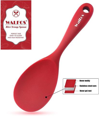 WALFOS Food Grade Heat Resistant Silicone Rice Spoon Heat Resistant Sushi Scoop Silicone Plastic Rice Paddle Kitchen Baking Tool ► Photo 1/1