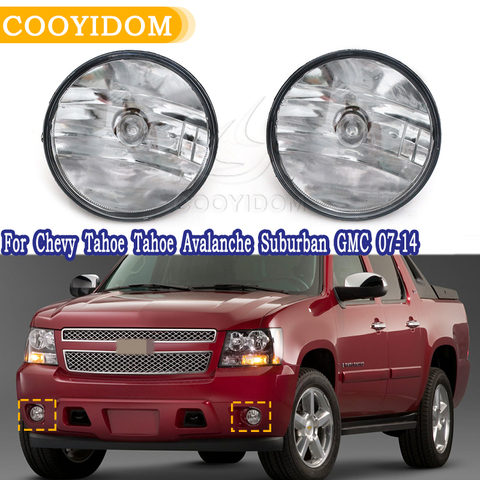 COOYIDOM For Chevrolet Chevy Tahoe Smoke Lens Bumper Driving Lamps Fog Lights Bulbs 2007 2008 2009 2010 2011 2012 2013 2014 ► Photo 1/6