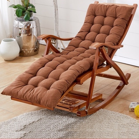 Bamboo rocking chair home balcony rocking chair recliner adult lunch break siesta lazy casual wood old man happy chair ► Photo 1/6