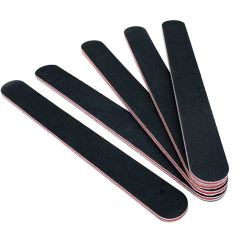 5pcs/10pcs Nailfile Professional Nail Buffer Black Sandpaper Strong Straight Lime Angle 100/180 Buffing Sanding Files ► Photo 1/6