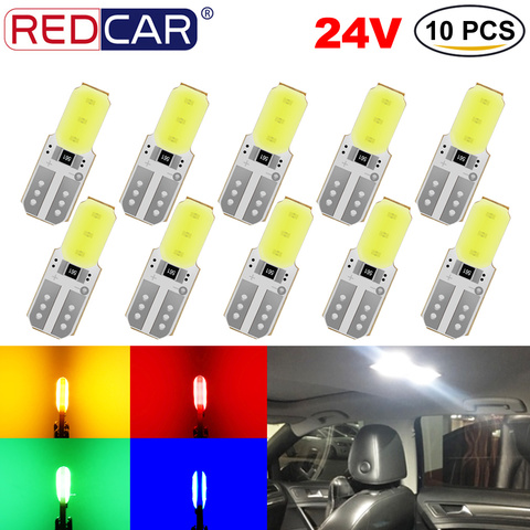 10Pcs T10 W5W Led Bulb 194 168 DC 24V Signal Light COB Car Clearance Lights Reading Lamp Wedge Side Reverse Lamps Trunk Light ► Photo 1/6