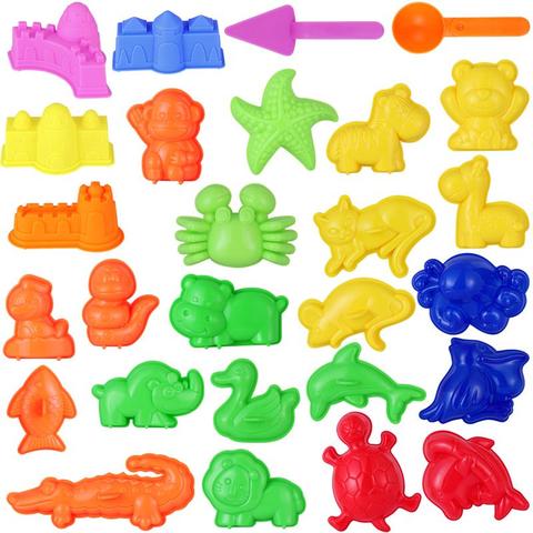 27PCS Sand Molding Toys Building Kits Kid'S Summer Beach Sand Toys Sand Play Set With Castle Animal Sand Molds And Tools ► Photo 1/6