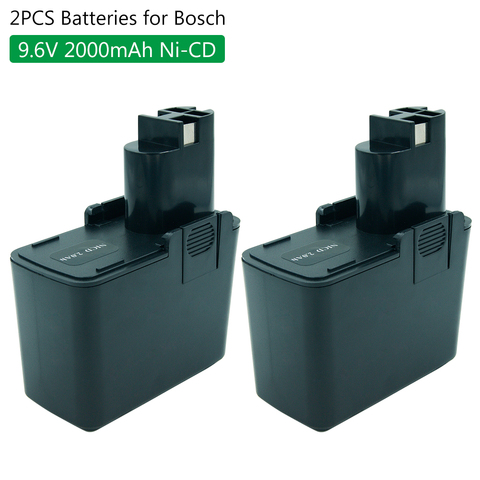 2PCS 9.6V 2.0Ah Ni-CD Nicd Power Tools Rechargeable Batteriy for Bosch Cordless Drills BAT001 GSR 9.6 VE PSR PSB 9.6 GLI 9.6V ► Photo 1/6