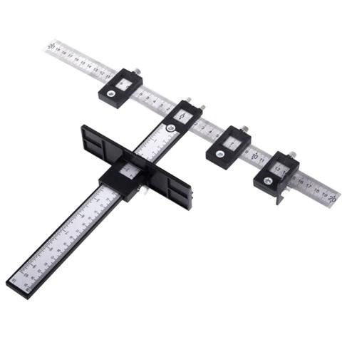 Cabinet Hardware Jig Punch Locator Drill Guide Wood Drilling Template Tool Metric Scale for Handles Knobs on Doors Drawer ► Photo 1/6