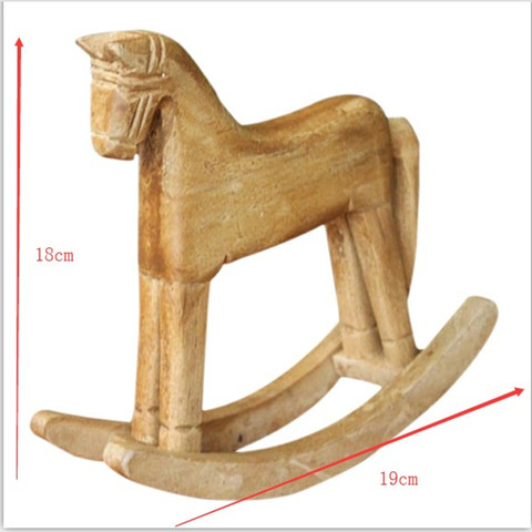 Nordic Wooden Crafts Rocking Horse Statue Balance Art Figurines Toy ► Photo 1/6
