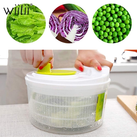 Vegetables Dryer Salad Spinner Fruits Basket Vegetables Washer Dryer Fruit  Drainer Lettuce Spinner Colander Kitchen Gadgets - AliExpress