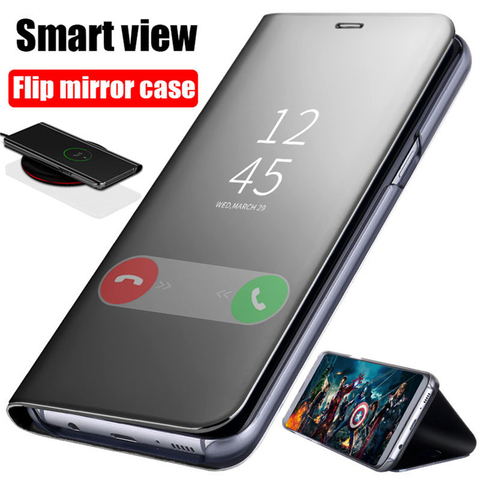 Smart View Mirror Flip Phone Cover Case For Oppo A83 F9 A7X A7 AX7 A5S A9 A1K K3 F11 Pro Realme 2 3 Pro C1 C2 X lite Reno Z 10X ► Photo 1/6