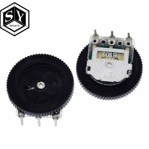 10PCS Great IT B103 16x2mm 10K Ohm Double Dial Taper Volume Wheel Duplex Potentiometer Z07 Drop ship ► Photo 1/6