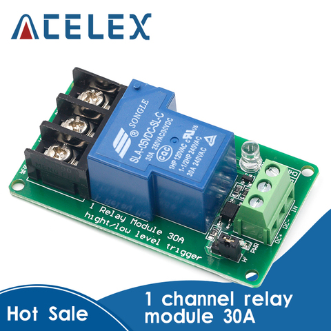 ONE 1 channel relay module 30A with optocoupler isolation 5V 12V 24V supports high and low Triger trigger ► Photo 1/6