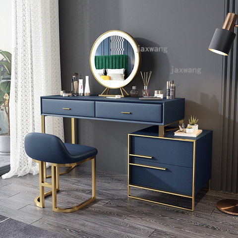 Nordic Vanity Dressing Table Home Dressers Bedroom Furniture Moveable Bedside Table with Mirror Wooden Dressing Table Cabinet ► Photo 1/6