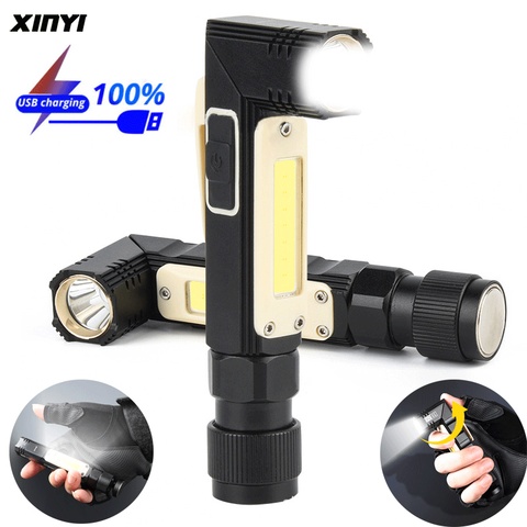 10000LM USB Rechargeable LED Flashlight Ultra Bright Waterproof COB Light torch tail magnet Work Light Rotate Built-in battery ► Photo 1/6