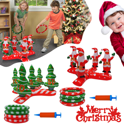 Inflatable Christmas Tree Ring Game Set Throwing Ring Toy Christmas Game New Design Party Game Supplies Interactive Toy ► Photo 1/6