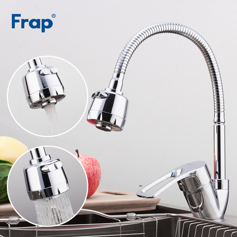 FRAP Solid Kitchen Mixer Cold and Hot flexible Kitchen Tap Single lever Hole Water Tap Kitchen Faucet Torneira Cozinha F43701-B ► Photo 1/6