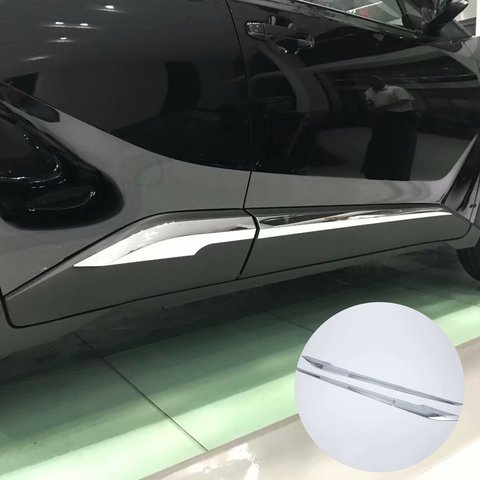 4 Pcs Car Side Door Body Trim ABS Chrome Accessories Durable Auto Accessory Perfect Replacement For Toyota C-HR CHR 2016 2017 ► Photo 1/6