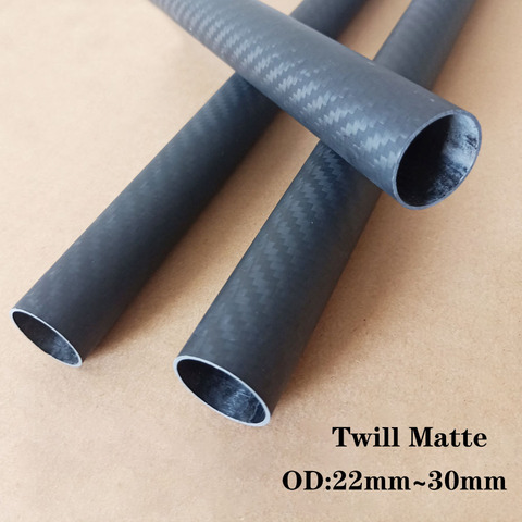 2PCS Twill Matte High Hardness 3K Carbon Fiber Circular Tube Length 500mm OD 22mm 24mm 25mm 26mm 27mm 28mm 30mm mm ► Photo 1/6