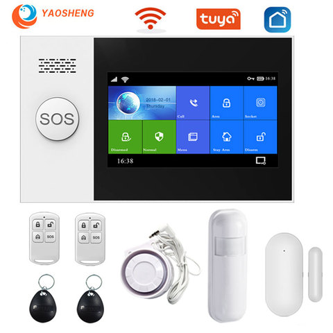 PG-107 Wifi Gsm Tuya Smart Alarm Home Security System With Pir Motion Sensor Door Sensor Rfid Card Safety Wireless Alarm Kits ► Photo 1/6