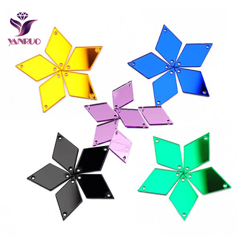 30pcs Rhombus Acrylic Mirror Sew on Patches Sew on Clothes Dance Dress Bling Stones Crystal DIY ► Photo 1/6
