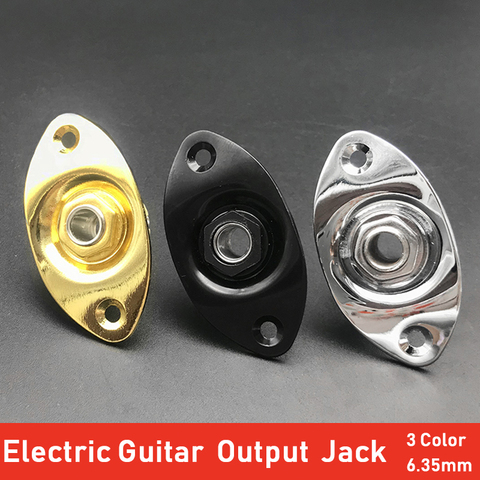 Square Oval Style LP Electric Guitar Bass 6.35mm Output Input Jack Socket Plate for Electric Guitarra Accessories ► Photo 1/6