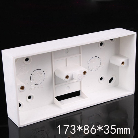 2pcs  Two 86 Double Junction Box White PVC Surface Mount Wiring Box For Wall Electrical Socket Switch Installation ► Photo 1/6