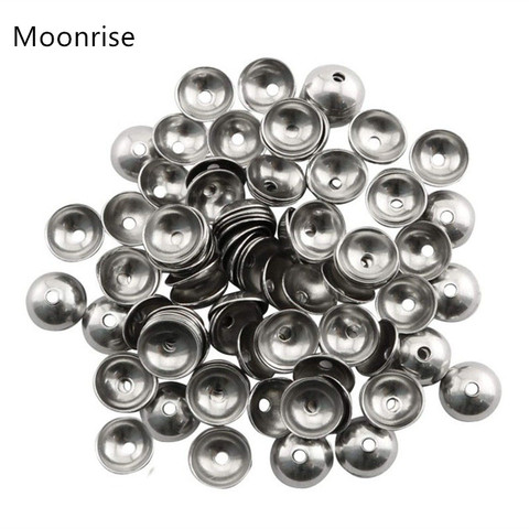 4 5 6 8 10mm Round Smooth Stainless Steel Beads Caps For Jewelry Making 50Pcs/Lot ► Photo 1/3