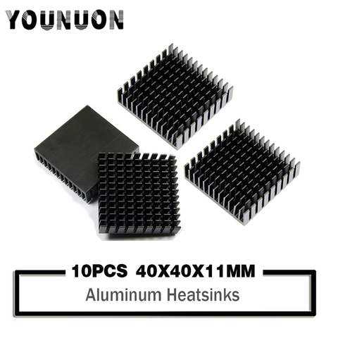 10Pcs YOUNUON Black 40mm heatsink 40 x 40 x 10mm 11mm Aluminum CPU CPU Card Cooling Cooler Heat Sink Heatsink ► Photo 1/5