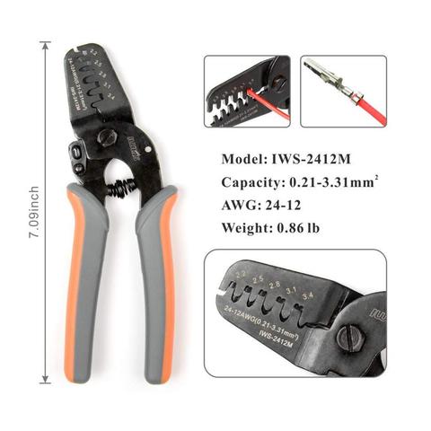 IWS-2412M/IWS-2820M Crimping Tools for JAM Molex Tyco JST Terminal and Connector Multi-function wire Stripper Cable Cutter plier ► Photo 1/6
