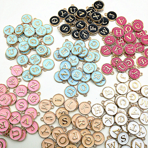 New 12*14mm A-Z Letter Charms Enamel Charms Alphabet Initial Letter Handmade Pendant For Diy Bracelet Jewelry Making Wholesale ► Photo 1/6