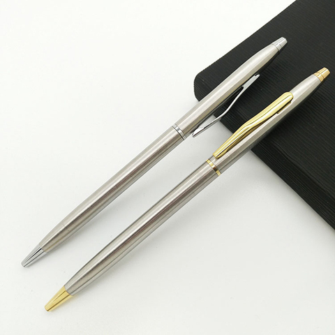 Metal Ballpoint Pen 0.7mm Gold Silver Luxury Custom Advertising Gift Pens for School Student Stationery Office Business Supplies ► Photo 1/6