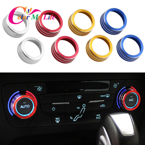 Color My Life 2Pcs Car AC Heat Control Switch Knob Ring Cover for Ford Focus 3 MK3 2014 2015 2016 2017 Sedan ST Accessories ► Photo 1/6