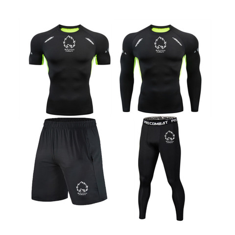 Brand Men Running Set Compression T shirt Tight Pants Sport Suit Gym Jogging Fitness Sportswear Trained Rashguard MMA ► Photo 1/6
