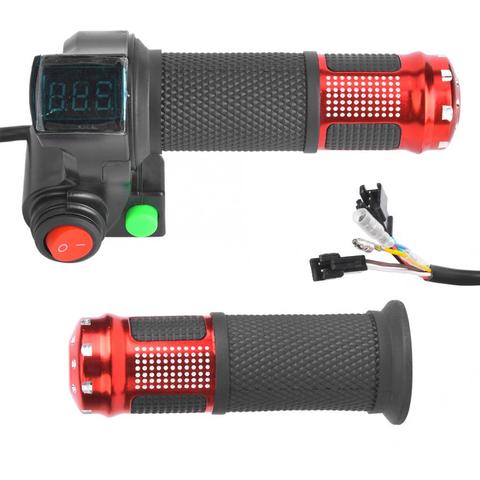 Electric Bike Twist Throttle 1 Pair Universal LED Voltage Display Twist Throttle for 12-99V Ebike Scooter E-bike Motor ► Photo 1/6