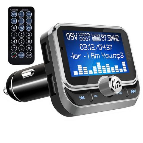 Creative Cost-effective Car FM Transmitter With Remote Control LCD Bluetooth MP3 Player Dual USB Car FM zender Modulator 2022 ► Photo 1/6