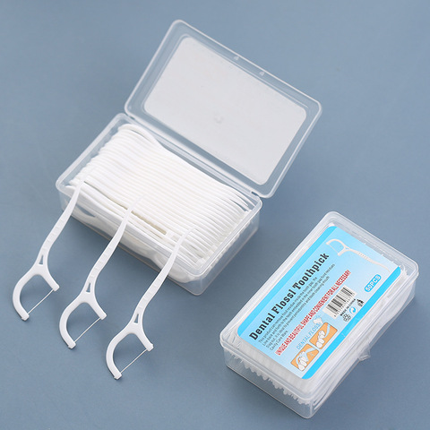 50/100pcs Dental Floss Flosser Picks Toothpicks Teeth Stick Tooth Cleaning Interdental Brush Dental Floss Pick Oral Hygiene Care ► Photo 1/6