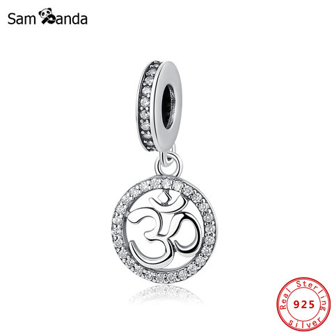 Original 100% 925 Sterling Silver Bead Charm Om Symbol Pendant Charms Meditation Fit Pandora Bracelets Women Diy Jewelry ► Photo 1/5