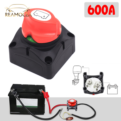 Reamocea 600A 12V/24V Car Battery Isolator Main Switch Emergency Stop Pole Separator Cut On Off Large For SUV RV Marine Boat ► Photo 1/6