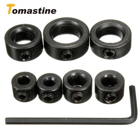 7pcs/Lot 3-12mm Drill Bit Carbon Steel Drill Bit Limiter Locator Ring Depth Stop Collar Ring Positioner Hex Wrench Woodwork Tool ► Photo 1/6