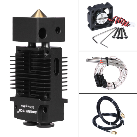 BIGTREETECH 2 IN 1 OUT Hotend Mixed Color Extruder 12V/24V Heater 3D Printer Parts Hotend J-head 1.75mm Filament for Titan MK8 ► Photo 1/6