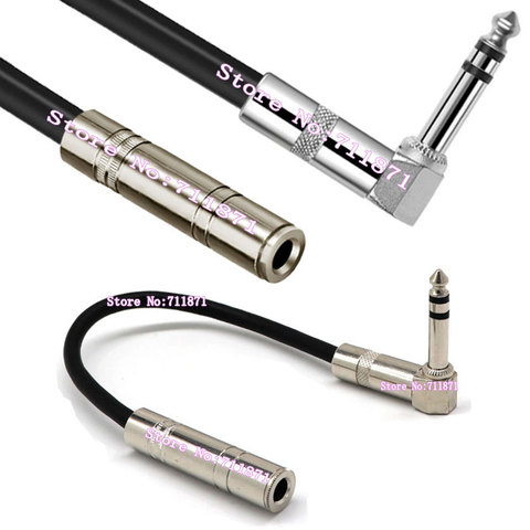 90 Degree Right Angle 1/4 TRS stereo 6.35 Male to Female Audio cable Line Right Angle Bend 6.35 Audio extension cable cord wire ► Photo 1/1